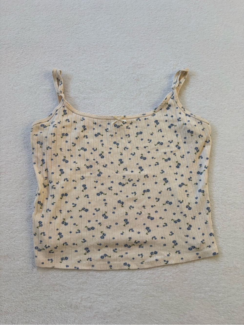 Heart & Hips Cream Cami with Blue Floral Print